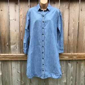Grayers Blue Denim Shirt Dress Pockets Beltloops Jacket/Smock Women's Size M